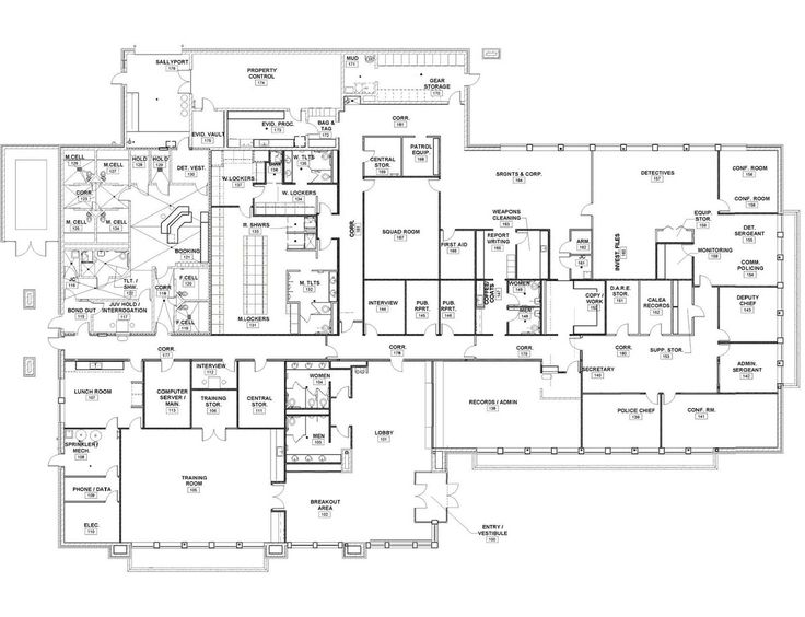 the floor plan for an office building with two floors and several rooms, including a second story