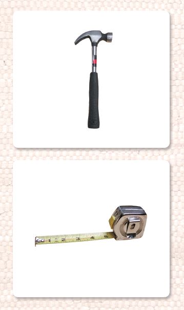 three different types of tools are shown on this page, including a hammer and a wrench