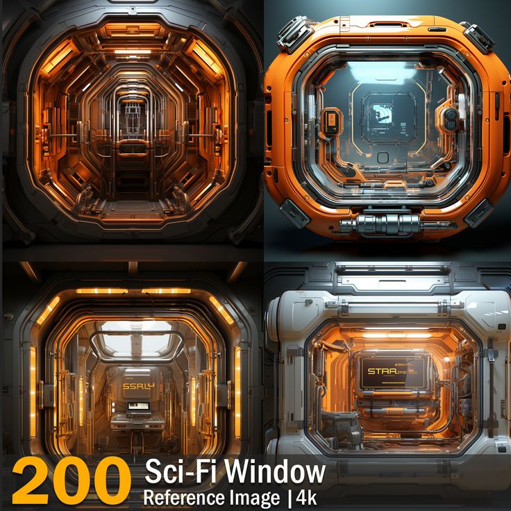 sci - fi window textures for photoshopped images in 4 different styles and sizes