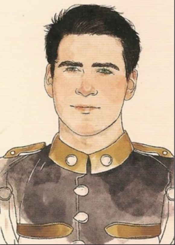 a drawing of a man in uniform