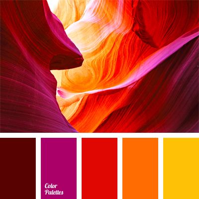 the colors in this image are red, orange, yellow and pink with an interesting color scheme