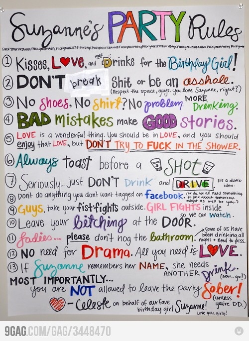 a poster with words written in different colors and phrases on the back of it,