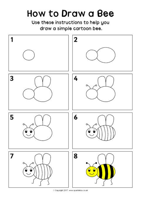 how to draw a bee for kids with pictures and instructions on how to draw it