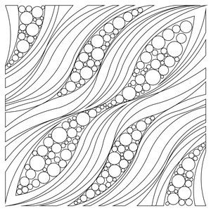 a coloring page with circles and waves