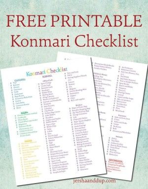 two printable kommari checklists with the text free printable kommari checklist