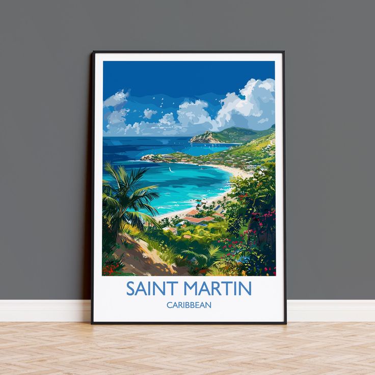 an art print of the saint martin island coastline