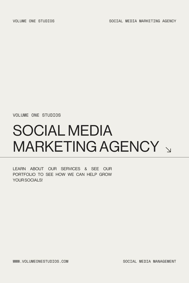 the front cover of social media marketing agency volume 1, with black and white text