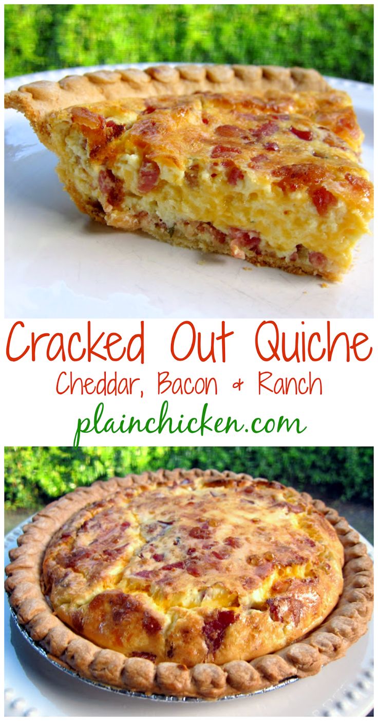 an image of a baked quiche with bacon and ranch