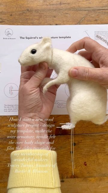 a person is holding a toy mouse in their hand, with the text on it