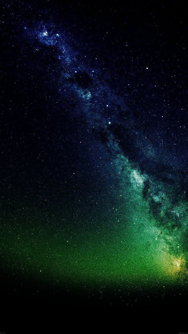 the night sky is filled with bright green and blue stars