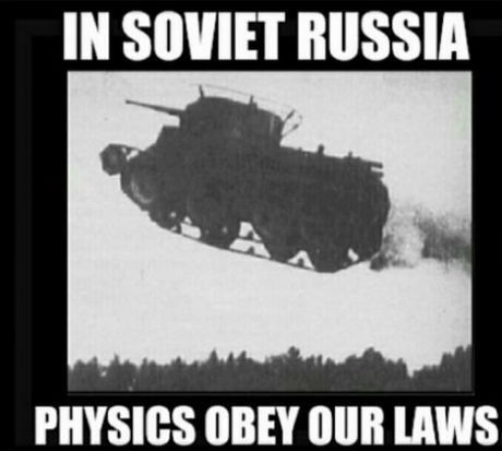 an image of a tank flying through the air with words in russian and english on it