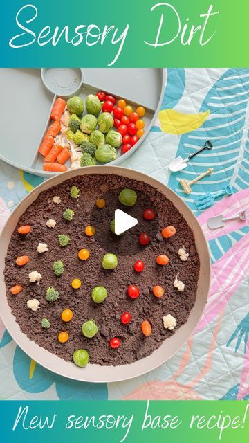 there is a cake made to look like a desert with fruit and veggies on it