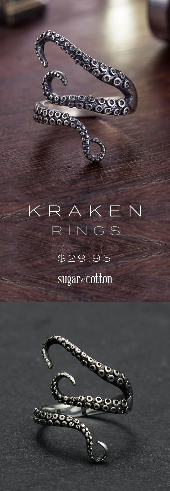 Kraken™ Octopus Rings ★★★★★ (5/5) Vegan Board, Future Jewelry, Beachy Stuff, Octopus Ring, Rings Boho, Types Of Jewelry, Spoon Jewelry, Heavy Metals, Decor Minimalist