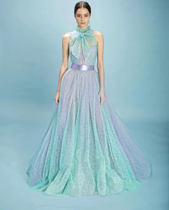 Powder Turquoise Gown – Teuta Matoshi Couture Dior, Teuta Matoshi, Lace Turtleneck, Sell Dresses, A Line Prom Dress, Sparkly Prom Dresses, Turtleneck Sleeveless, Green Gown, A Line Prom Dresses