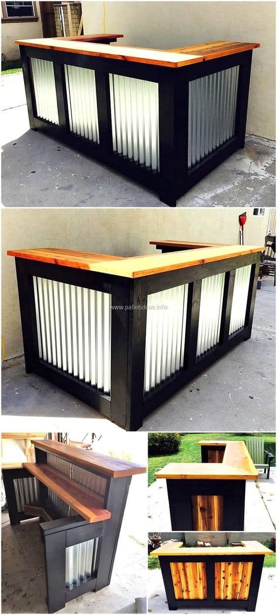 Palet Bar, Wooden Pallet Bar, Bar Pallet, Bar En Plein Air, Barra Bar, Casa Hobbit, Bar Exterior, Outside Bars, Pallet Bar