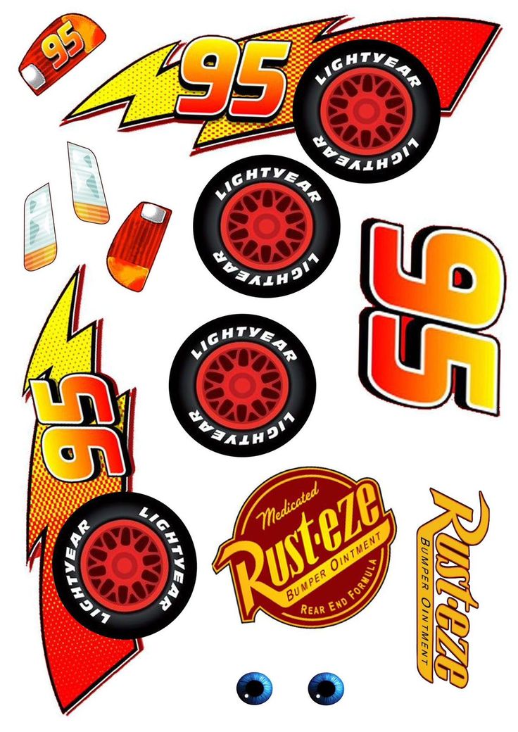 the stickers are designed to look like racing wheels and tires, with different designs on them