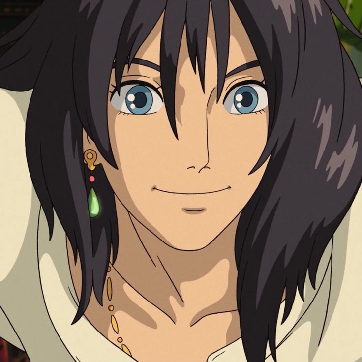 an anime character with long hair and blue eyes looks at the camera while wearing a white shirt