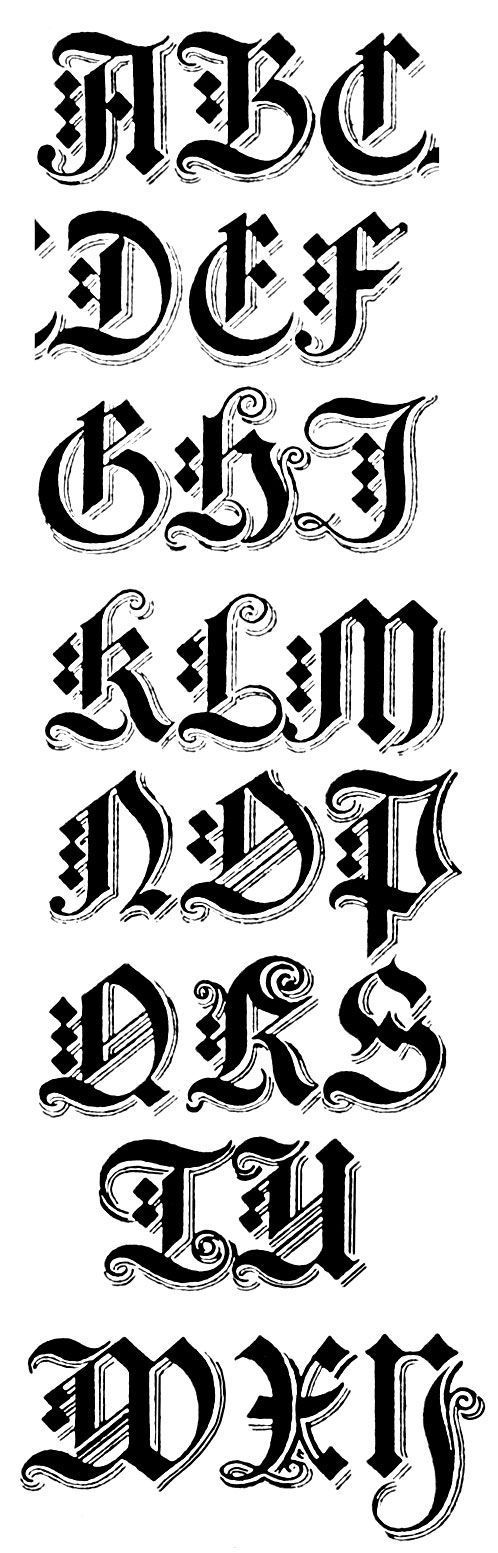 an old fashioned type of lettering with different letters and numbers in the upper half of it