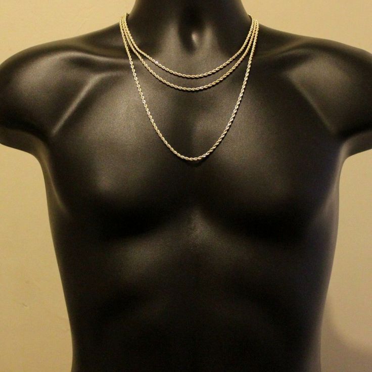 - 3mm Width And 18” 20" And 24" Length - Real 14k Gold Plated - High Quality Will Not Tarnish! Long Lasting! - Comes With 3 Chains - Unisex Gold Chain Jewelry For Men Long, Golden Accessories, Mens Accessories Jewelry, Mens Gold, Rope Chain, Accessories Men, Orlando, Mens Accessories, Long Lasting