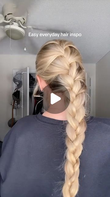 Payden Bordeau on Instagram: "French braid moment for todays easy hairstyle!  - - #hairinspo #frenchbraid #easyhairstyles #explore #everydayhair #reels" Daily Hairstyles Easy Braid, Cute Low Braid Hairstyles, How To Do 1 French Braid, Back Of Head Braid, 1 French Braid Hairstyles, How To Make Your Braid Look Thicker, How To Do Plaits On Yourself, How To Do A Fake French Braid, French Braid From Front View