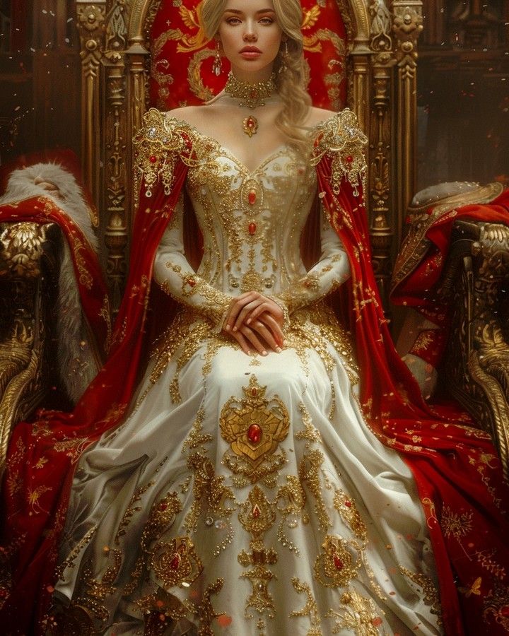 Working on living my best life, shout out to all you queens and kings out there! https://tinyurl.com/SurrealismByKia #queen #ai #aiart #livingmybestlife #throne #royal #yolo #conceptart Royal Gowns Queens, Queen Dress Royal, Fantasy Queen Dress, Queen Outfits Royal, Queen Of Hearts Makeup, Royal Gowns, Fantasy Queen, Fairytale Gown, Queen Outfits