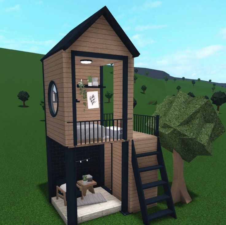 bloxburg small house layouts Tiny House Bloxburg Exterior, Tiny Home Bloxburg Exterior, Small Bloxburg House Ideas Modern, Mini House Ideas Bloxburg, Bloxburg Barbecue Ideas, Mini House Layout Bloxburg, Tiny House Bloxburg Layout, Small Roblox House, Loft Apartment Bloxburg