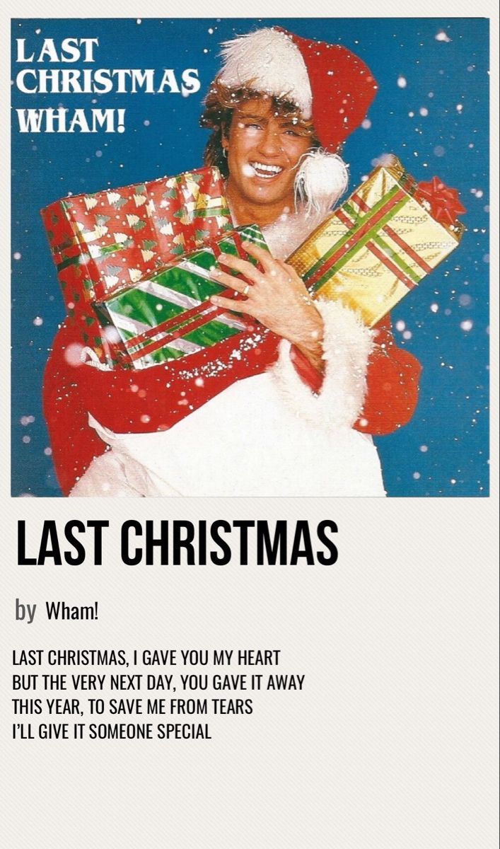 the last christmas album cover with an image of a man in santa's hat holding presents