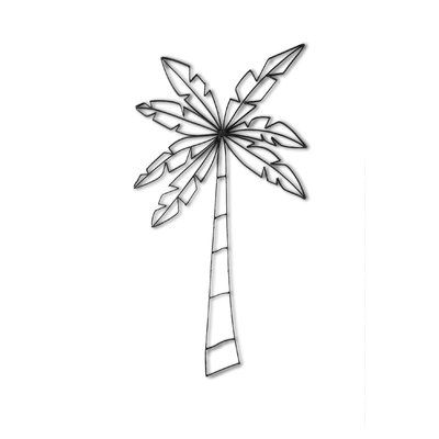 a drawing of a palm tree on a white background