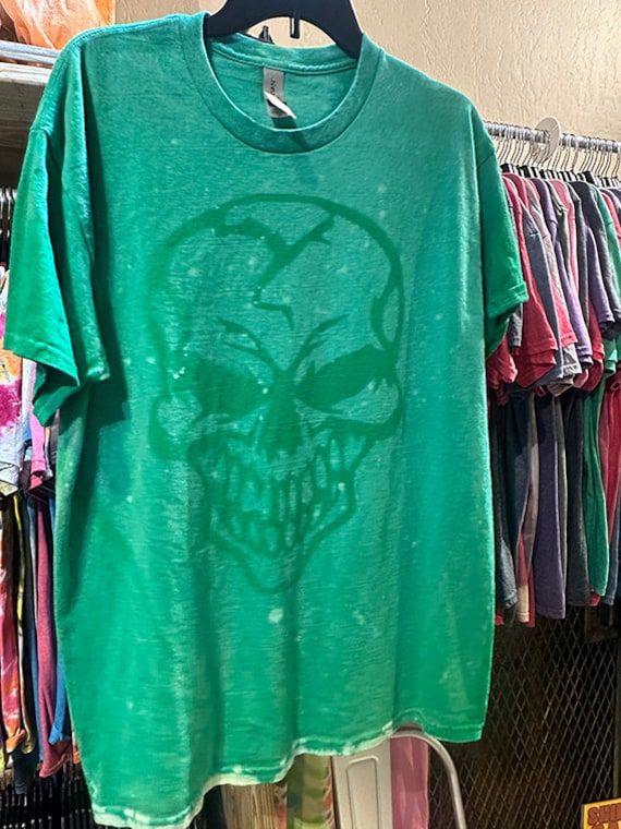 Handmade Shirt by Abrahams Army.  Product look van vary a bit from photo. Handmade Shirts, Skull Shirt, Skull Shirts, Gender Neutral, Adult Outfits, Tops & Tees, Top Outfits, T Shirts, Van