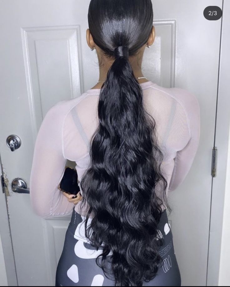 Ponytail Hairstyles For Graduation Cap, Lace Front Slick Back Ponytail, Long Curly Slick Back Ponytail Weave, Sleek Bodywave Ponytail, Sleek Bodywave Ponytail Black Women, Sleek Wavy Ponytail Black Women, Low Ponytail Hairstyles For Black Women Weave Middle Part, 20 Inch Ponytail Weave, Jet Black Ponytail