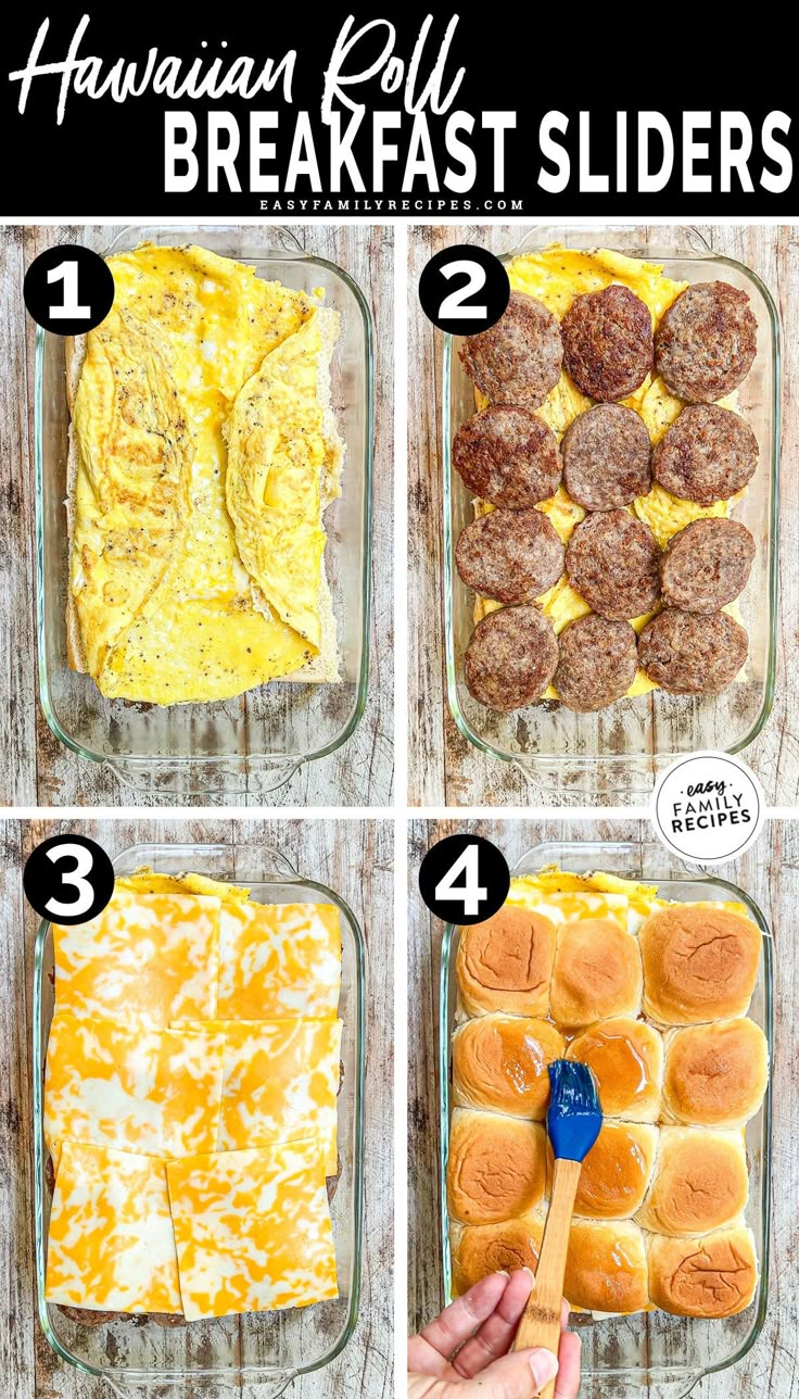 the steps to making breakfast sliders