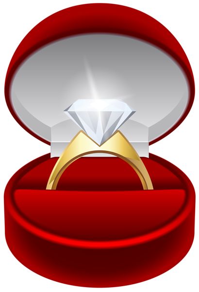 an open red velvet ring box with a diamond in it