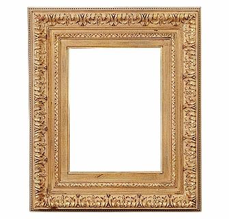 an ornate gold frame on a white background