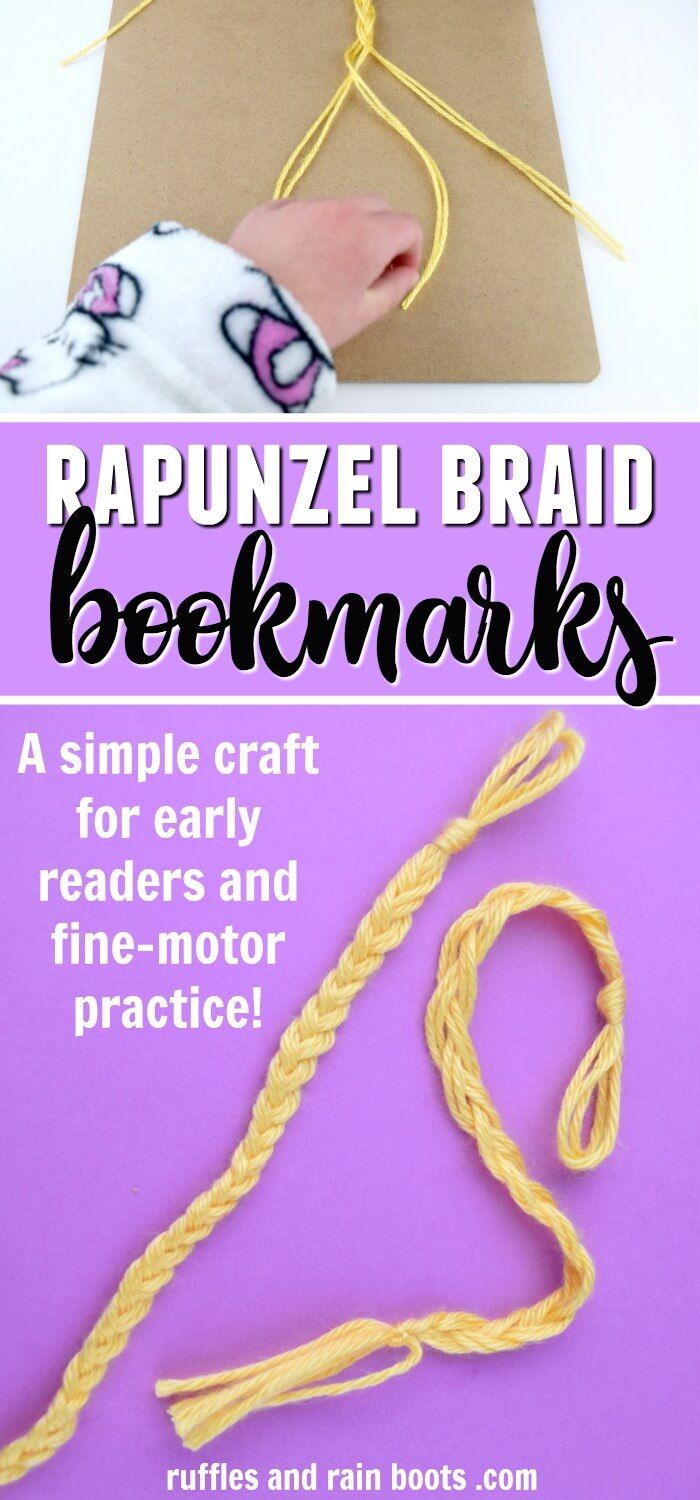 the instructions for how to make rapunzel braid bookmarks with paper and yarn