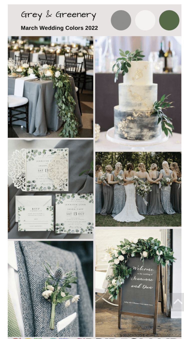 a collage of different wedding colors and decorations