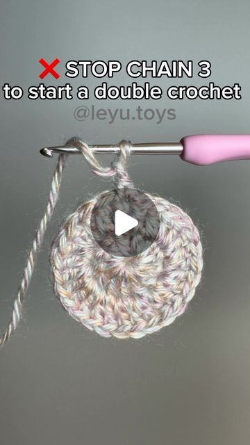 a crochet project with the text stop chain 3 to start a double crochet