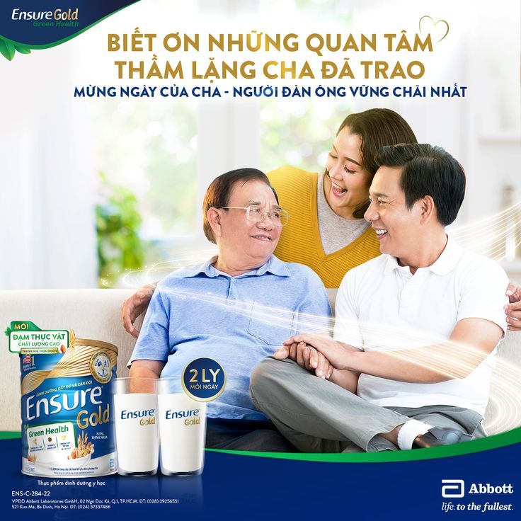 an advertisement for envisione gold is shown with two people sitting on a couch