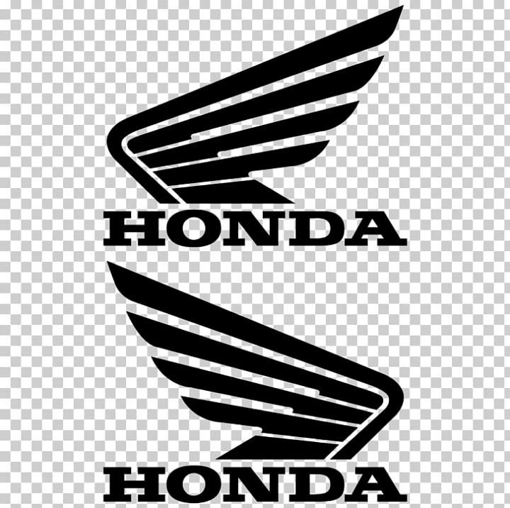 the honda logo is shown in black and white, with two wings on each side