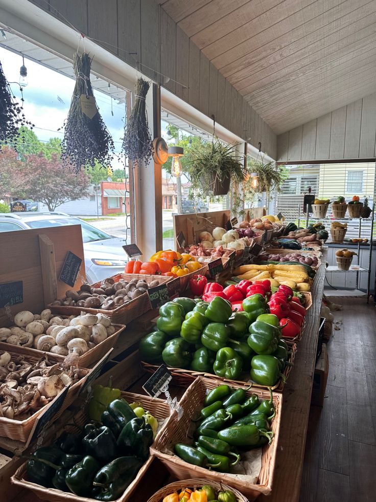 many different types of vegetables are on display