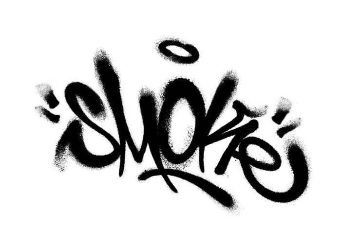 graffiti written in black ink on a white background