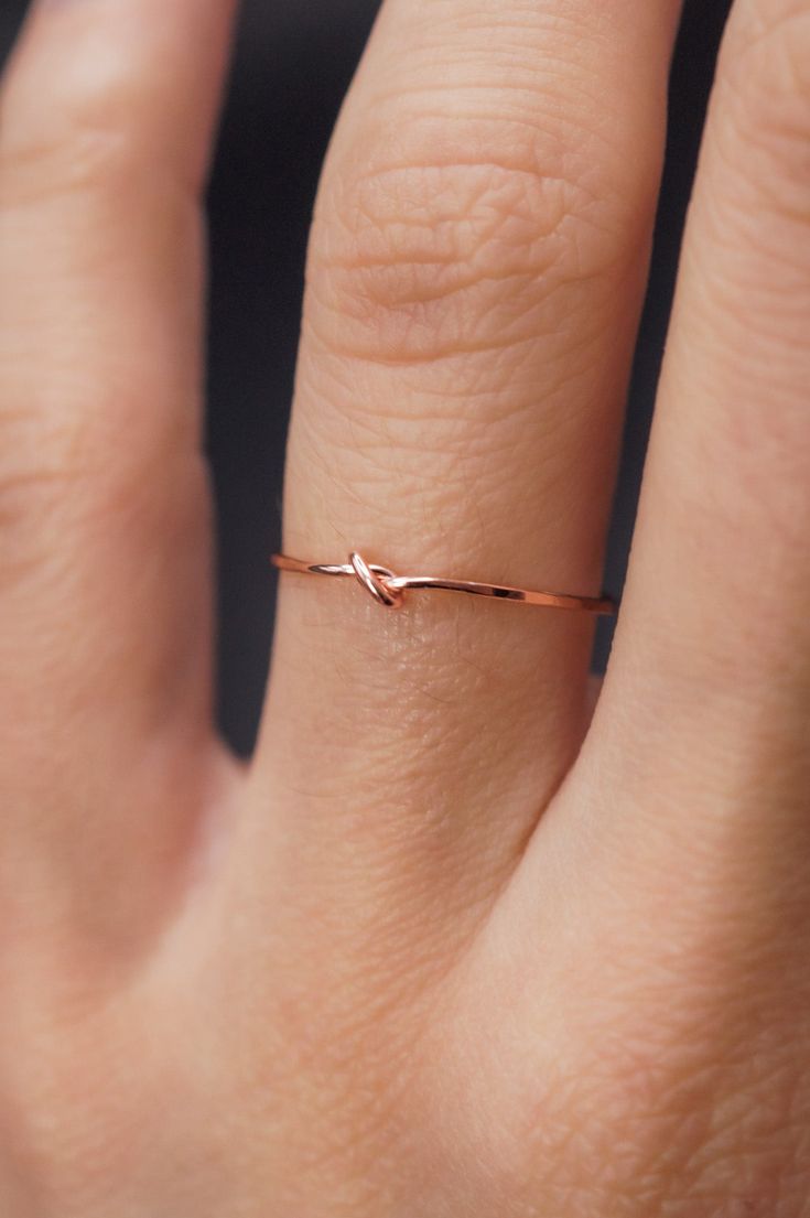 Closed Knot Ring, 14K Rose Gold Fill Tiny Rings Dainty Jewelry, Simple Ring Ideas, Cool Rings Women, Simple Unique Rings, Small Gold Rings, Rose Gold Rings Simple Unique, Small Rings Simple, Simple Rings Everyday Casual, Simple Ring Designs Gold