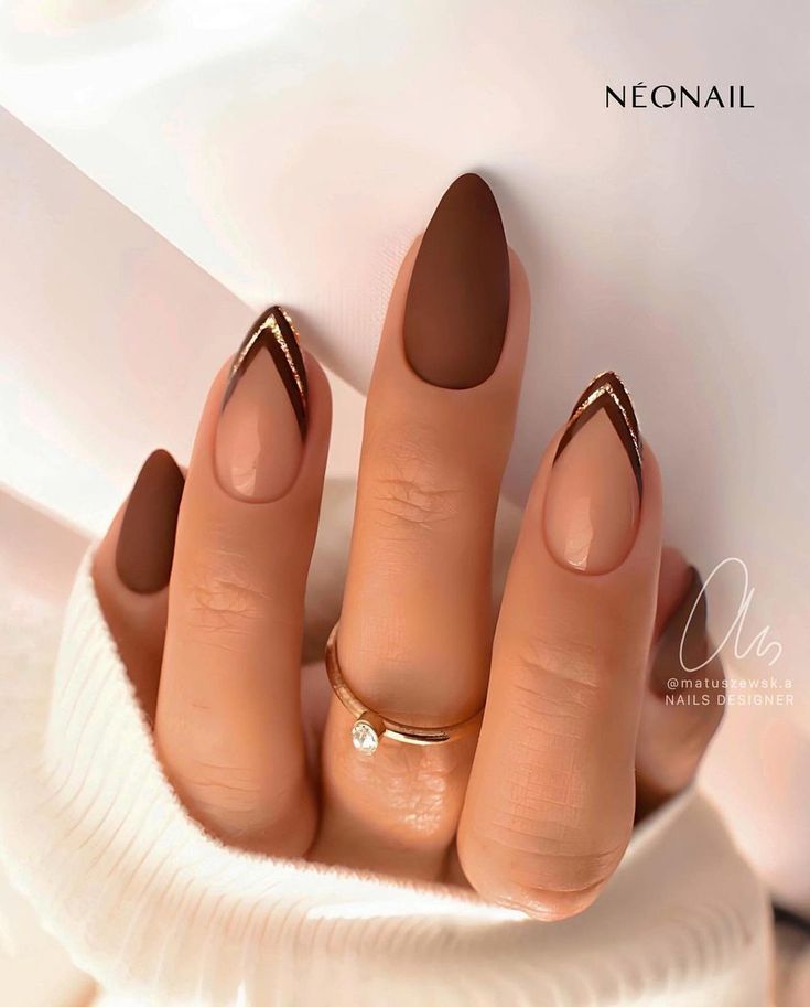 Brown Nail, Brown Nails Design, Easy Nails, Her Nails, Thanksgiving Nails, Nail Forms, Brown Nails, Nailed It, Fancy Nails