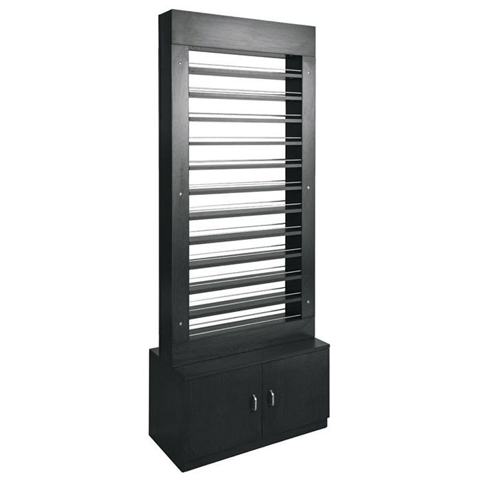 This tall standalone PC02 Nail Polish Rack organization center is the perfect addition to your spa or salon if you're searching for a beautiful and elegant piece. With ample top space for up to 500 nail polish bottles and convenient bottom storage, this Polish Display unit will undoubtedly become the focal point of your spa. This unit is equipped with numerous shelves that allow you to organize your polishes according to brand, color, or other criteria, making it easy to locate them quickly. Add Nail Polish Organization, Nail Polish Display, Polish Organization, Spa Colors, Spa Furniture, Nail Polish Rack, Nail Supply Store, Polish Display, Nail Polish Organizer