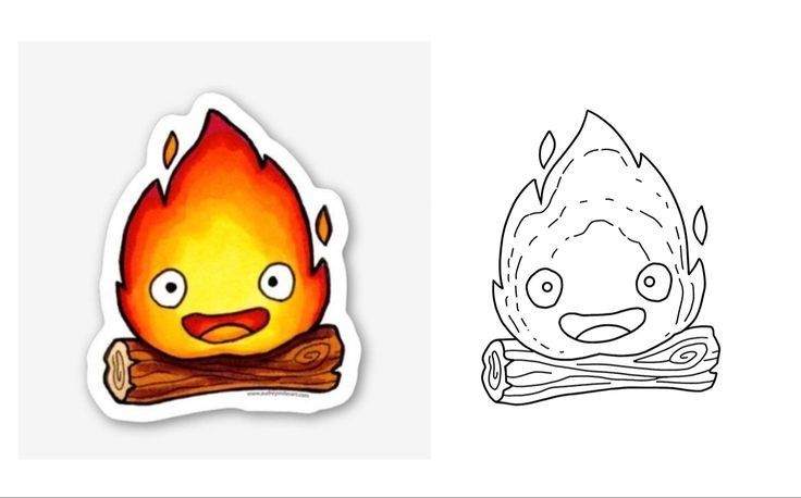 a sticker with an image of a fire on it and the text, how to draw