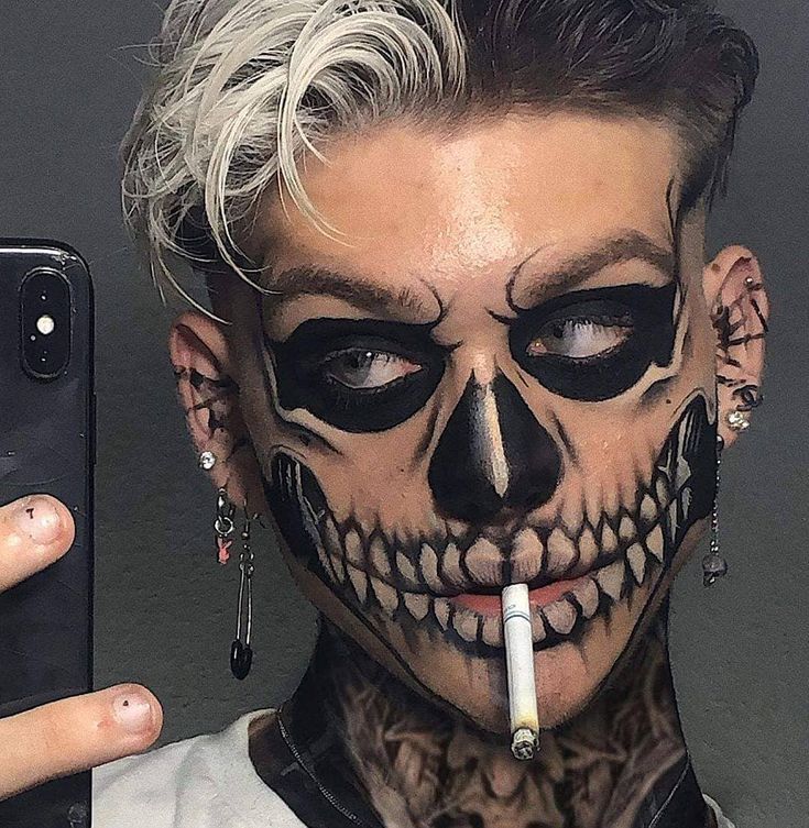 Hallowen Schminke, Mens Halloween Makeup, Halloweenský Makeup, Holloween Makeup, Drag Make-up, Creepy Halloween Makeup, Skeleton Makeup, Horror Makeup, Halloween Makeup Inspiration