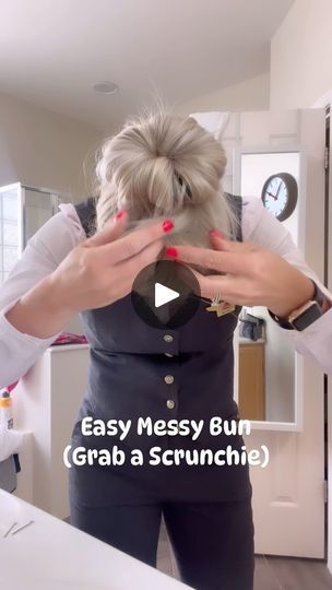 56 reactions | Low on time? Save this style!

Here’s a quick and easy messy bun. It’s a great summer up-do for my fellow busy peeps.

I use one scrunchie, one little clear ouchless elastic (I buy them in bulk at Target) and two Bobby pins.

#flightattendant #updo | Megan Wadsworth 💅 Press-on Nails | Ivan Kay · Check This Out Messy Bun With Scrunchie, Easy Messy Bun, Flight Attendant, Messy Bun, On Time, Save Time, Press On Nails, Scrunchies, Bobby Pins