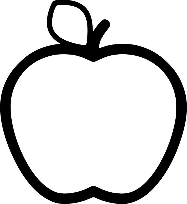 an apple is shown in black and white