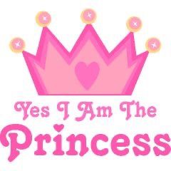 a pink princess crown with the words yes i am the princess