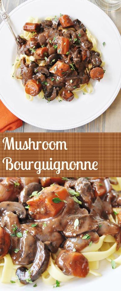 mushroom bourguignonne is an easy and delicious dinner