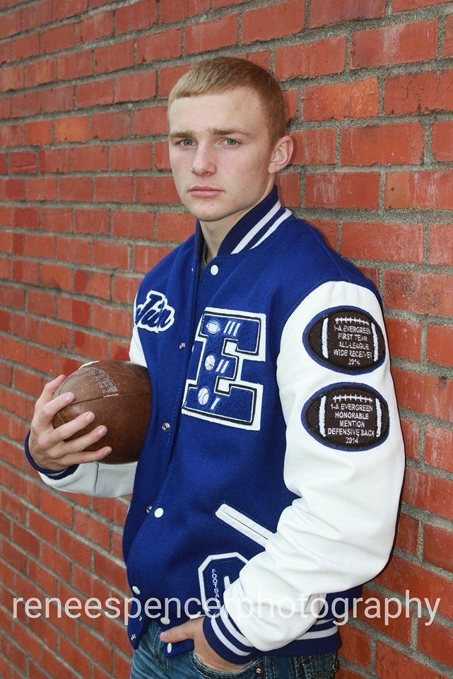 Trend Letters Letterman Jackets. One of a kind custom coats made in Portland, OR Letterman Jacket Pictures, Letterman Jacket Ideas, Football Senior Photos, Football Senior Pictures, Senior Jackets, Senior Photos Boys, Varsity Jacket Outfit, School Jacket, Football Jackets